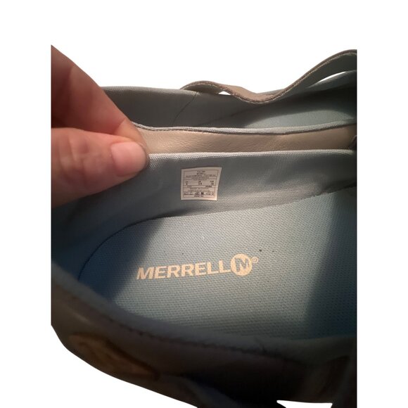 Merrell Womens Strap Mary Jane Shoes Gray Size 6 Leather Casual Footwear - Picture 4 of 7